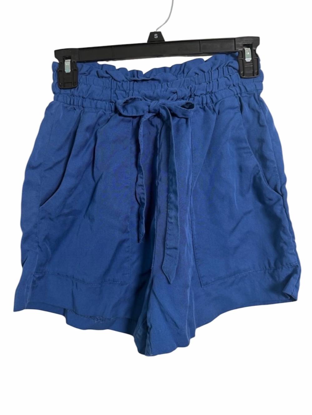H&M Lyocell Royal Blue High-Waist Paperbag Shorts with Tie Size 2